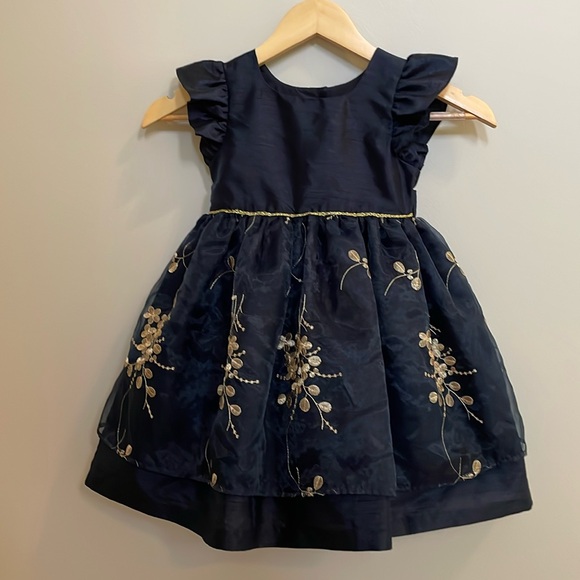 Laura Ashley Other - Laura Ashley navy/gold dress size 5